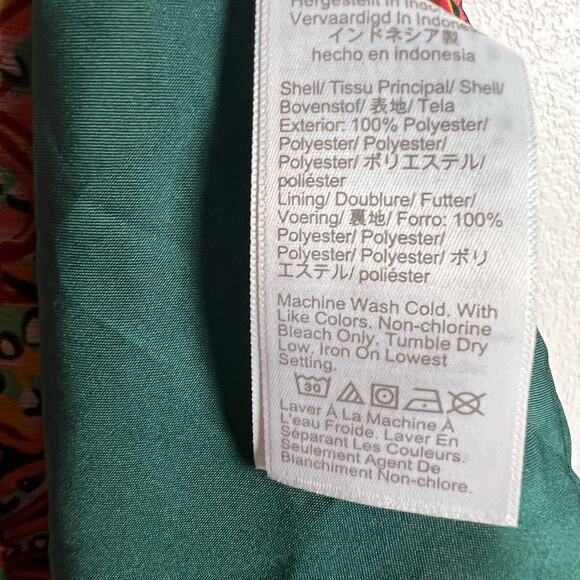 J.Crew Red Floral Print Ruffled Cap Sleeve V-Neck Flounce Dress Size 8 - Picture 8 of 10